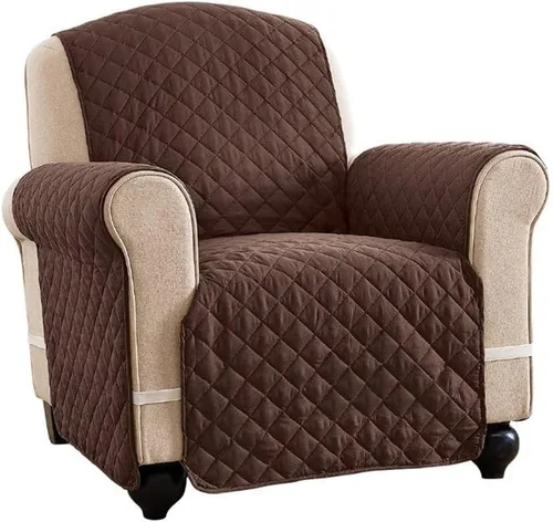Miniatura 30 de Collections Etc - Funda protectora acolchada, reversible y resistente a derrames para muebles con lazos - Cubre el fondo del asiento, el respaldo
