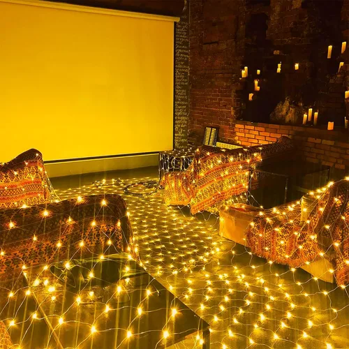 Miniatura 2 de JMEXSUSS - Luces de red para exteriores impermeables, de 12 x 5 pies, con enchufe y 8 modos con control remoto, 360 luces LED para decoración
