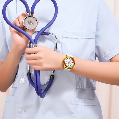 Miniatura 5 de Pulsometer Nurse Watch with Secondhand – Scrub Matching Band Colors for Medical Professionals – Super Easy to Read Dial w/Day and Date Indicator