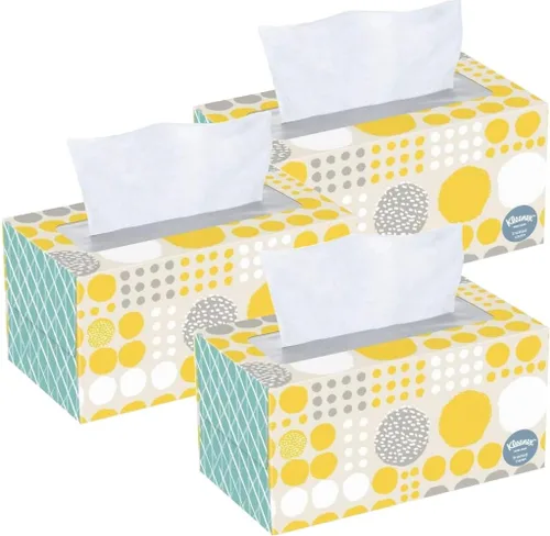 Kleenex Pañuelos 230 unidades, 460 pañuelos faciales en total, 2 capas, paquete de 2 Azul