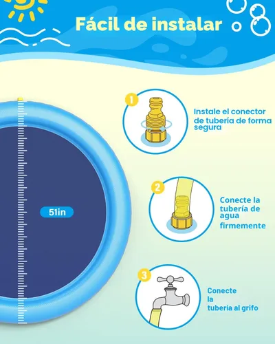 Miniatura 2 de Peteast Alfombrilla de salpicaduras para perros y niños – Piscina antideslizante para perros grandes, 0.023 in de grosor, duradera alfombra de juego