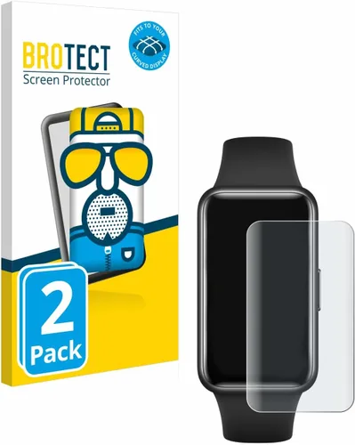 Miniatura 2 de brotect Protector de pantalla curvado 3D mate, compatible con Huawei Band 7 (paquete de 2) - Cobertura de pantalla completa