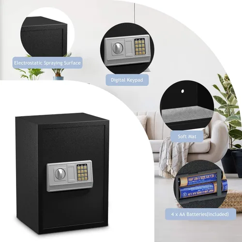 Miniatura 4 de Caja de seguridad grande, de cierre y abertura con teclado electrónico digital, ideal para guardar joyas, arma o dinero, de Safstar
