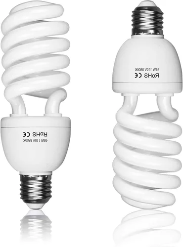 Miniatura 9 de EMART Bombilla de espectro completo, 45 W 5500 K espiral CFL luz diurna para kit de iluminación Softbox, lámpara de repuesto para fotografía
