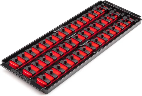Miniatura 26 de TEKTON guía de llaves de 1/4 pulgadas x riel de 20.3 cm, 13 clips (rojo) OSR01113 Fabricado en EE. UU
