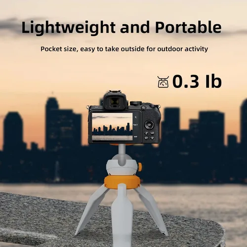 Miniatura 5 de PHOTOOTLEX - Mini trípode para cámara con empuñadura, cabeza de bola ajustable de 360°, trípode portátil compacto para cámara web de escritorio