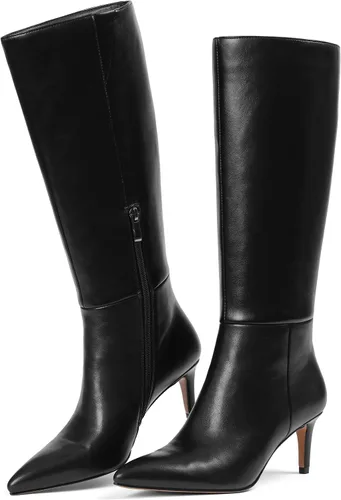Miniatura 10 de Knee High Boots for Women Pointed Toe Stiletto Kitten Heel Tall Boots Fashion Side Zipper Boot Fall Winter Sexy Fashion Dress Shoes Botas Negras