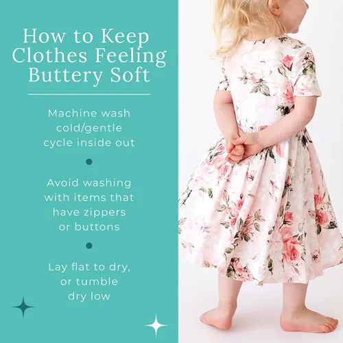 Miniatura 15 de Posh Peanut - Vestidos para niñas – Vestido suave para niña hecho con viscosa de bambú – Vestidos de otoño, primavera y verano para niñas
