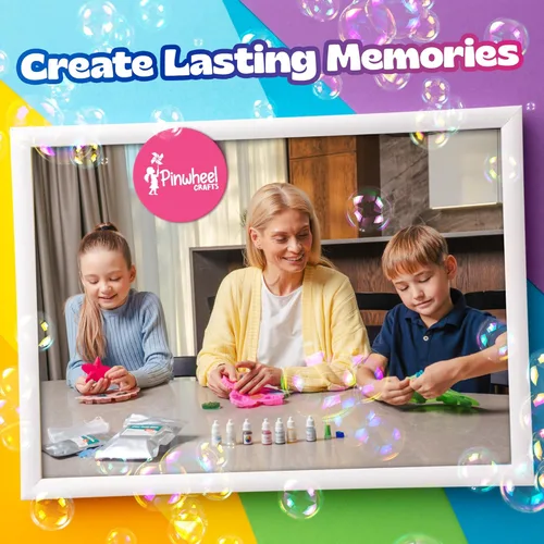 Miniatura 6 de Kit de fabricación de jabón DIY de Pinwheel Crafts para niños de 5, 6, 7, 8-12+ años con moldes, aromas, colorantes, brillo, red espumante - Kits