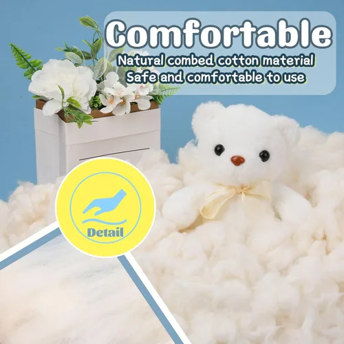 Miniatura 5 de Kogyxe Relleno de algodón de 7.06 onzas, relleno de algodón natural para animales de peluche, relleno de almohada suave para animales de ganchillo