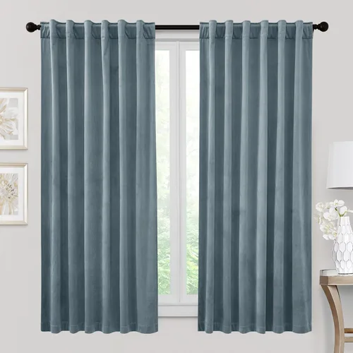 Miniatura 24 de RYB HOME - Cortinas de terciopelo beige, cortinas decorativas resistentes con pestaña trasera, cubierta de privacidad para oscurecer habitación