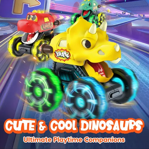 Miniatura 8 de Juguetes de Camiones Monstruo y Autos de Dinosaurio para Niños Pequeños de 1 a 3, Autos a Presión y Camiones de Juguetes para Niños de 1, 2, 3, 4, 5