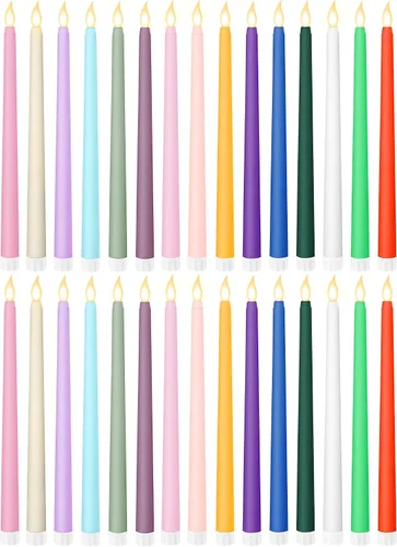 Miniatura 16 de Retisee 30 velas LED sin llama de 11 pulgadas, a granel, funciona con pilas, velas LED parpadeantes para decoración de San Valentín, cumpleaños