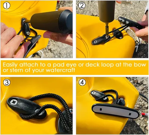 Miniatura 6 de DS. DISTINCTIVE STYLE Kayak Handles 2 Pieces Carry Handles Replacement Kayak Accessories Negro
