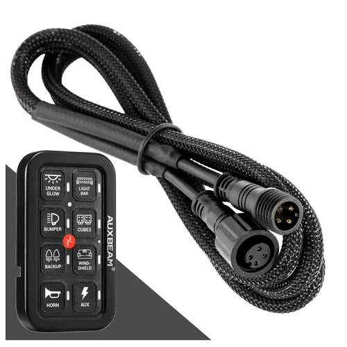 Miniatura 5 de Auxbeam Extensión de arnés de cableado de 8 pines de 3.94 pies para panel de interruptor Auxbeam de 6 vías BC60, controlador de interruptor GC60