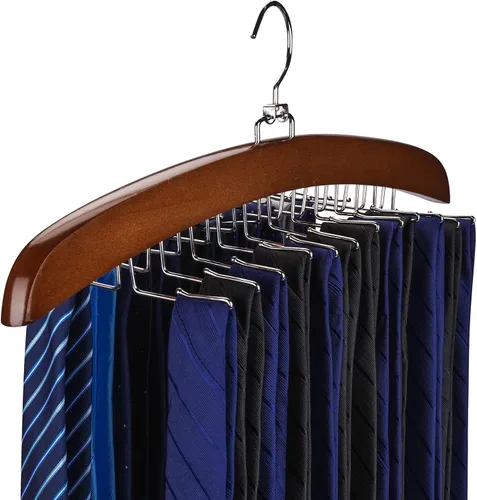 Miniatura 8 de Colgador de corbata con 24 ganchos para armario de hombres, estante de corbata con rotación mejorada de 360°, perchas de corbata para hombres