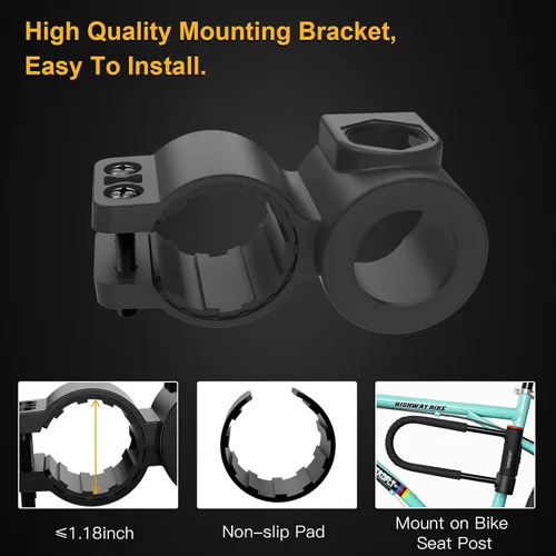 Miniatura 6 de Bike U Lock Heavy Duty Bike Lock Bicycle Lock, 16mm U Lock and 3ft / 5ft / 6ft Length Security Cable with Sturdy Mounting Bracket for Bicycle