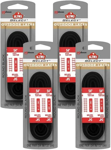 KIWI Cordones redondos para exteriores, color negro, 54 pulgadas, 1 par
