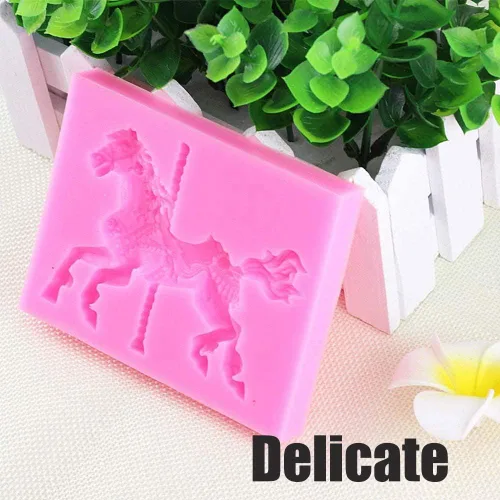Miniatura 6 de Caballo de carrusel 3D, pastel de fondant de silicona, decoración de pasteles para decoración de pastel de carrusel, chocolate