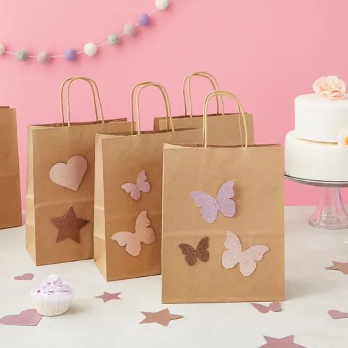 Miniatura 2 de Juvale Bolsas de regalo marrones con asas, paquete de 12 unidades, grandes, marrones, 8 x 4.75 x 10 pulgadas, papel de 120 GSM, bolsas de regalo