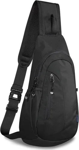 Miniatura 8 de TITECOUGO Bolso bandolera pequeño, mochila cruzada ligera para hombres y mujeres, bolsa de hombro para deportes y exteriores Azul marino/azul