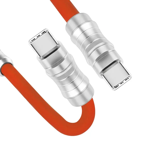 Miniatura 6 de WLGQ Geek - Cable de carga universal USB C a C de estilo industrial hecho a mano, material de silicona líquida agradable a la piel, cable de carga