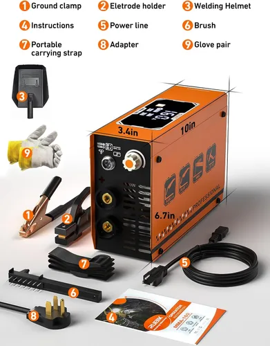 Miniatura 7 de Rubik Mini Soldador de Electrodo de 160A 110/220V, Máquina Soldadora 3 en 1 MIG/MMA/Lift Tig, Máquina de Soldadura de Arco Portátil con Inversor
