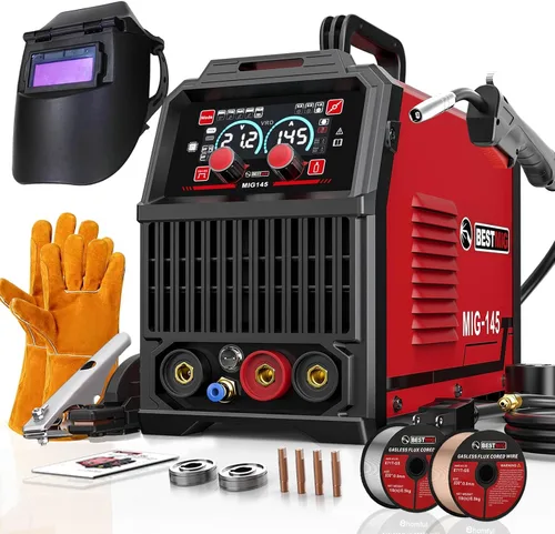 Miniatura 12 de BESTMIG 135A Soldador MIG - Soldador de núcleo de flujo 3 en 1, máquina de soldadura MIG/Lift TIG/Stick - Inversor IGBT portátil - 110 V con casco