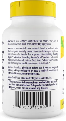 Miniatura 2 de Healthy Origins Seleno Excell Selenium, 200 mcg - Suplemento de selenio para el apoyo de la vejiga - Píldora de selenio para el sistema inmunológico