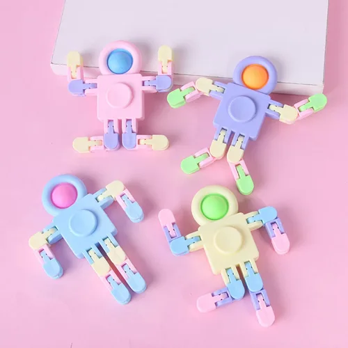 Miniatura 7 de 20 juguetes sensoriales divertidos para ansiedad, juguete de cadena transformable, juguete de dedo robot para aliviar el estrés, juguetes