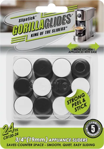 Miniatura 4 de GorillaGlides CB193 Deslizadores de Silla de 3/4 Pulgada/Protectores de Piso para Pies de Muebles (Juego de 16 Deslizadores) Deslizadores