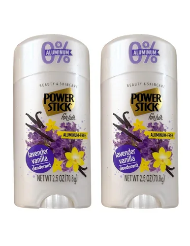 Power Stick Lavender Vanilla Desodorante para mujer, sin aluminio, 2.5 onzas, paquete de 2