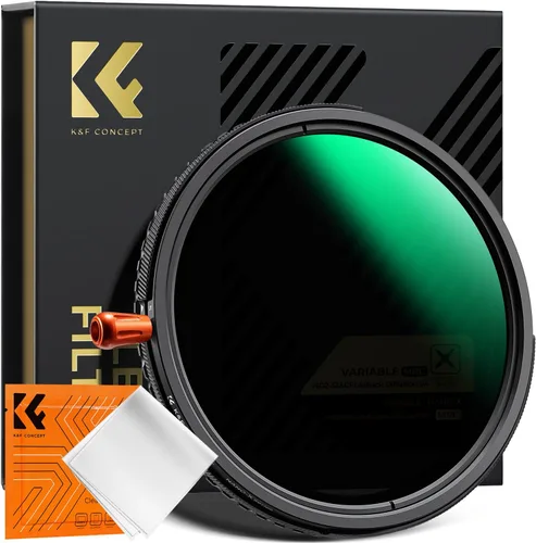 K&F CONCEPT 82mm Efecto de Niebla Difusión Negra 1/4 & Filtro ND2-32 Variable (1-5 Paradas) & Filtro Polarizador Circular CPL-en 1 Filtro de Lente