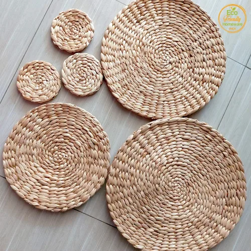 Miniatura 7 de Posavasos absorbentes de jacinto de agua para bebidas, posavasos tejidos para mesa de café, posavasos de tazas, decoración de artículos