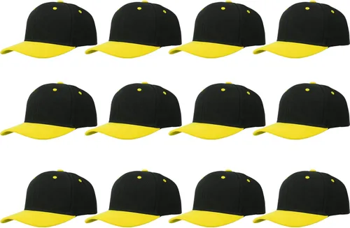 Miniatura 78 de Gorras de béisbol con correa trasera ajustable, lisas, negras, 12