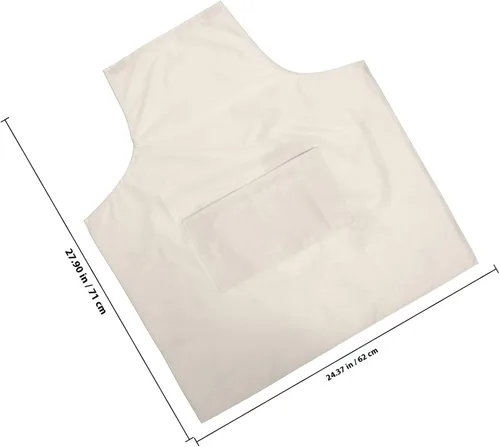 Miniatura 2 de Unomor Delantal de cocina para hombres y adultos, delantal de trabajo multiusos para interiores con bolsa resistente al aceite, color sólido