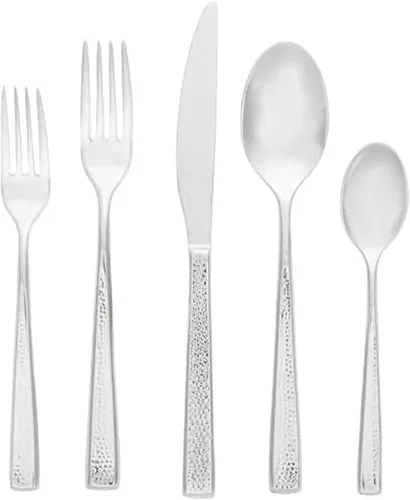 Miniatura 7 de Towle Living Satin Wave - Juego de cubiertos de acero inoxidable forjado de 20 piezas, servicio para 4