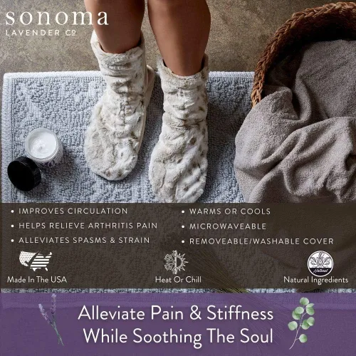 Miniatura 2 de Sonoma - Botas de spa de lavanda, para microondas, calentadas con calefacción, botines de hierbas de lujo, calentador de pies de aromaterapia a base