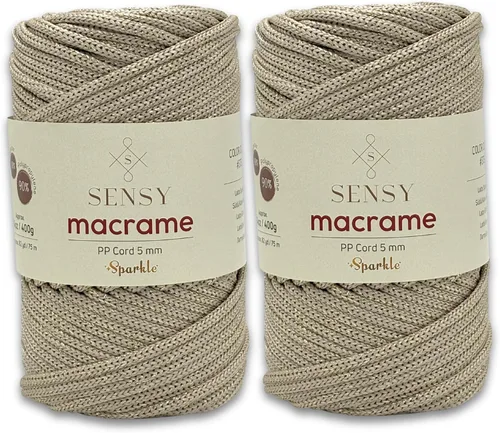 Miniatura 81 de Sensy - Cuerda de poliéster prémium de 0.197 in, 104 yardas, 100% polipropileno, cordón de macramé de 0.197 in, cuerda de ganchillo para bolsa