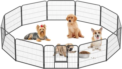 Miniatura 32 de BestPet Extensión de corral para perros 32 pulgadas, 2 paneles Corral resistente para mascotas con ejercicio de metal Paneles de cerca