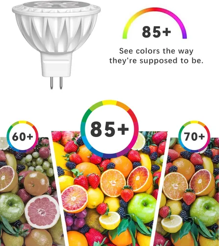 Miniatura 6 de Bombillas LED MR16 Equivalente a Halógeno de 50W Bombillas de Luz para Paisajismo, 2700K Blanco Cálido 5W GU5.3 MR16 12V Bombilla de Foco, No