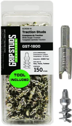 1800 - Tacos auténticos para neumáticos de motocicleta GRIPSTUDS, paquete de 150 tacos sólidos con punta de carburo de tungsteno para atornillar