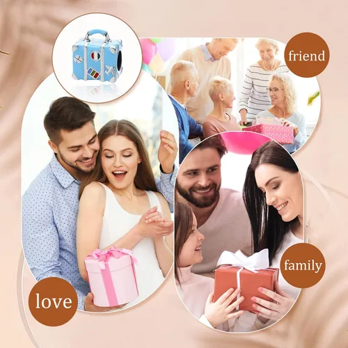 Miniatura 5 de HAEPIAR Dije de plata de ley S925 para pulseras y collares, para viajes y compras, dijes de cuentas para mujeres y niñas