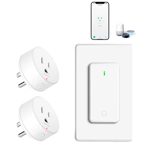 Miniatura 48 de Toma de control remoto, interruptor de luz y enchufe remoto greencycle con interruptor de luz inalámbrico, rango de 500 pies, no necesita cableado
