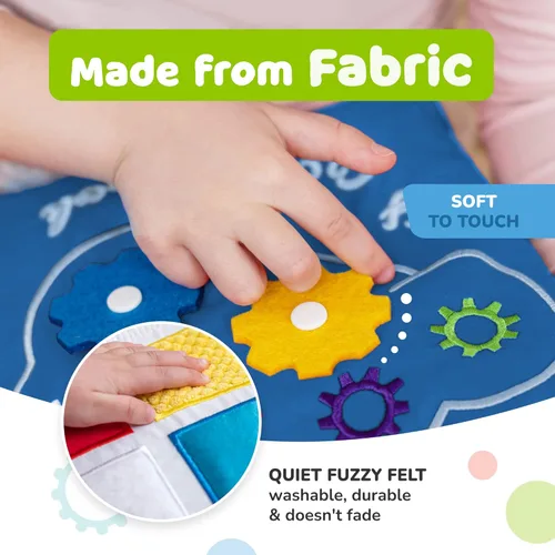 Miniatura 5 de deMoca - Juguete montessori, libro para bebés - Juguetes para niños pequeños - Juguete de viaje - Juguete educativo con actividades para niños y Azul