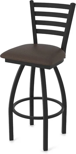 Miniatura 16 de 410 Jackie Taburete giratorio de 25 pulgadas con acabado antiarrugas negro y asiento de vinilo negro