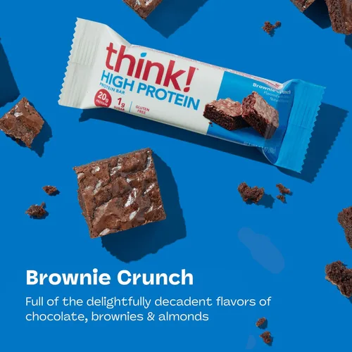 Miniatura 3 de think! Barras de proteínas, aperitivos altos en proteínas, sin gluten, barra energética sin azúcar con aislado de proteína de suero de leche