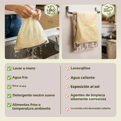 Miniatura 7 de OHIYO Bolsas de pan reutilizables de cera de abeja para congelador y refrigerador, 17 x 13 pulgadas, bolsas de almacenamiento de algodón con forro
