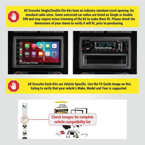 Miniatura 2 de Scosche FD0514DDCS - Kit de instalación de radio doble DIN para salpicadero compatible con vehículos Ford seleccionados, Lincoln o Mercury 2005-16