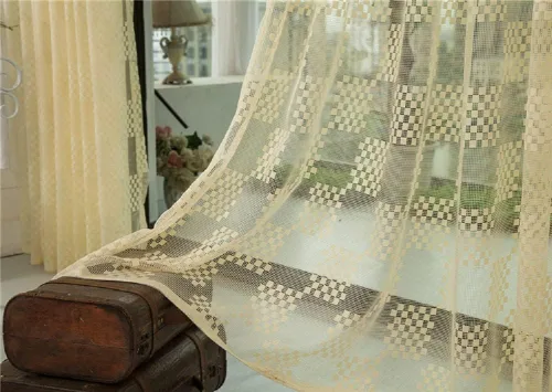 Miniatura 5 de Cortinas de jacquard con rejilla hueca, con bolsillo para cortinero, para sala de estar, dormitorio, baño